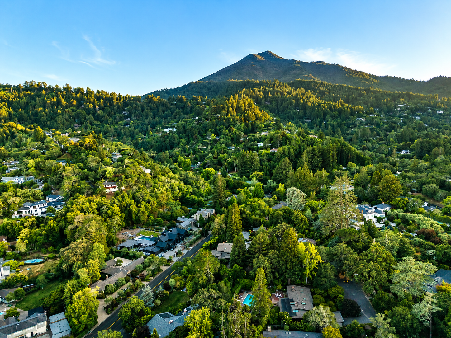 Residential neighborhood in Kentfield, Marin County, California